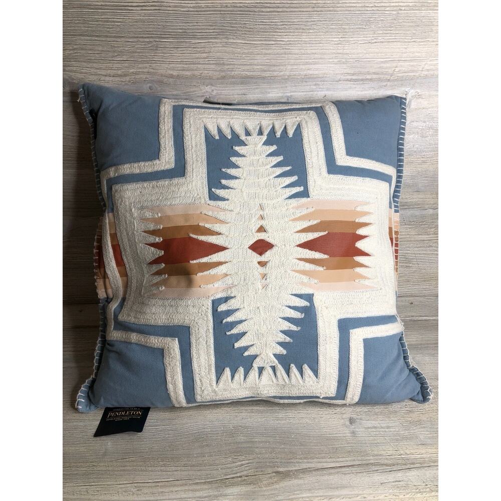 Pendleton CHIEF JOSEPH Pillow 20x20 New with tag denim embroidered